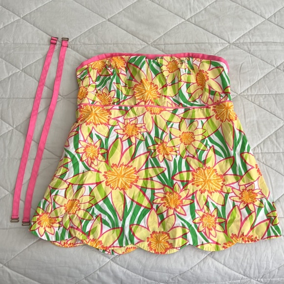Lilly Pulitzer Spring Lillies Top size 6 lined removable straps y2k - Picture 5 of 16